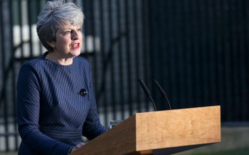 UK General election 2017 - Theresa May Outside Number 10 Downing Street April 18th